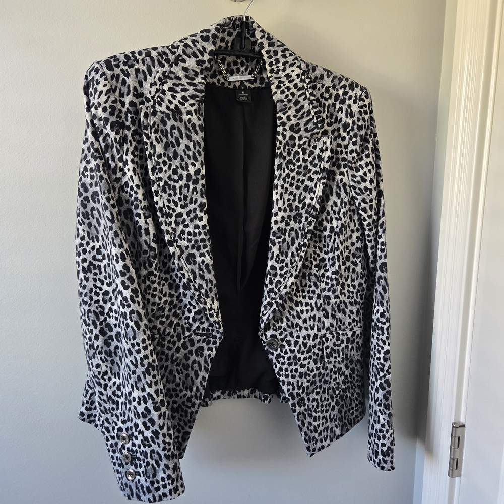 White House Black Market Animal Print Blazer